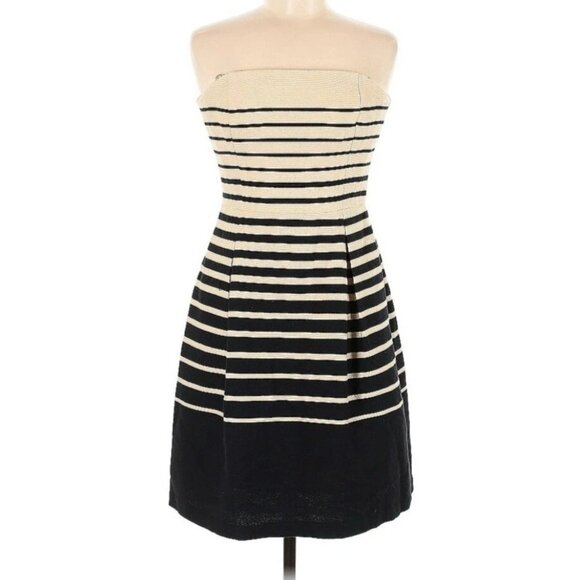 Trina Turk Size 6 Strapless Dress in Ivory and Black - Picture 2 of 9